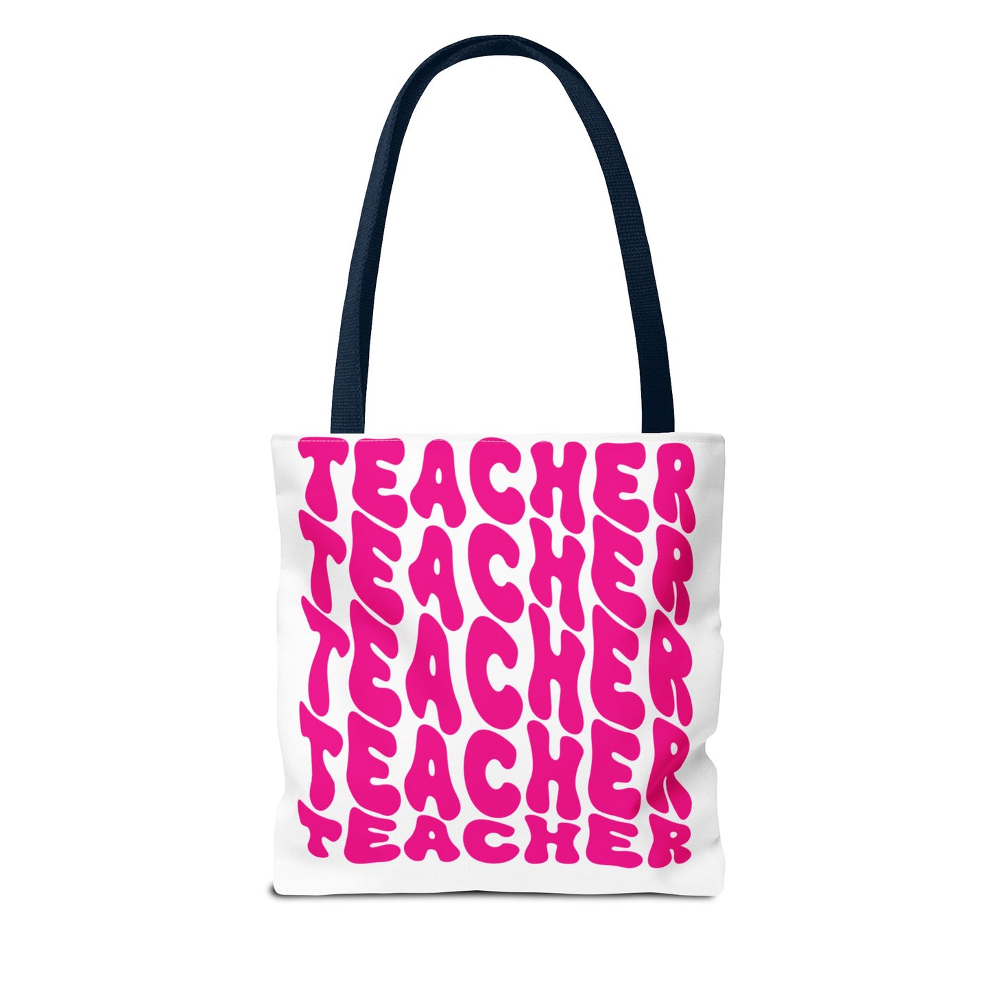 Tote Bag - Teacher Appreciation Gift, Colorful Big Letter Bag, Bold Wavy Design, Text Tote, School Teacher Present, Rainbow Tote Bag