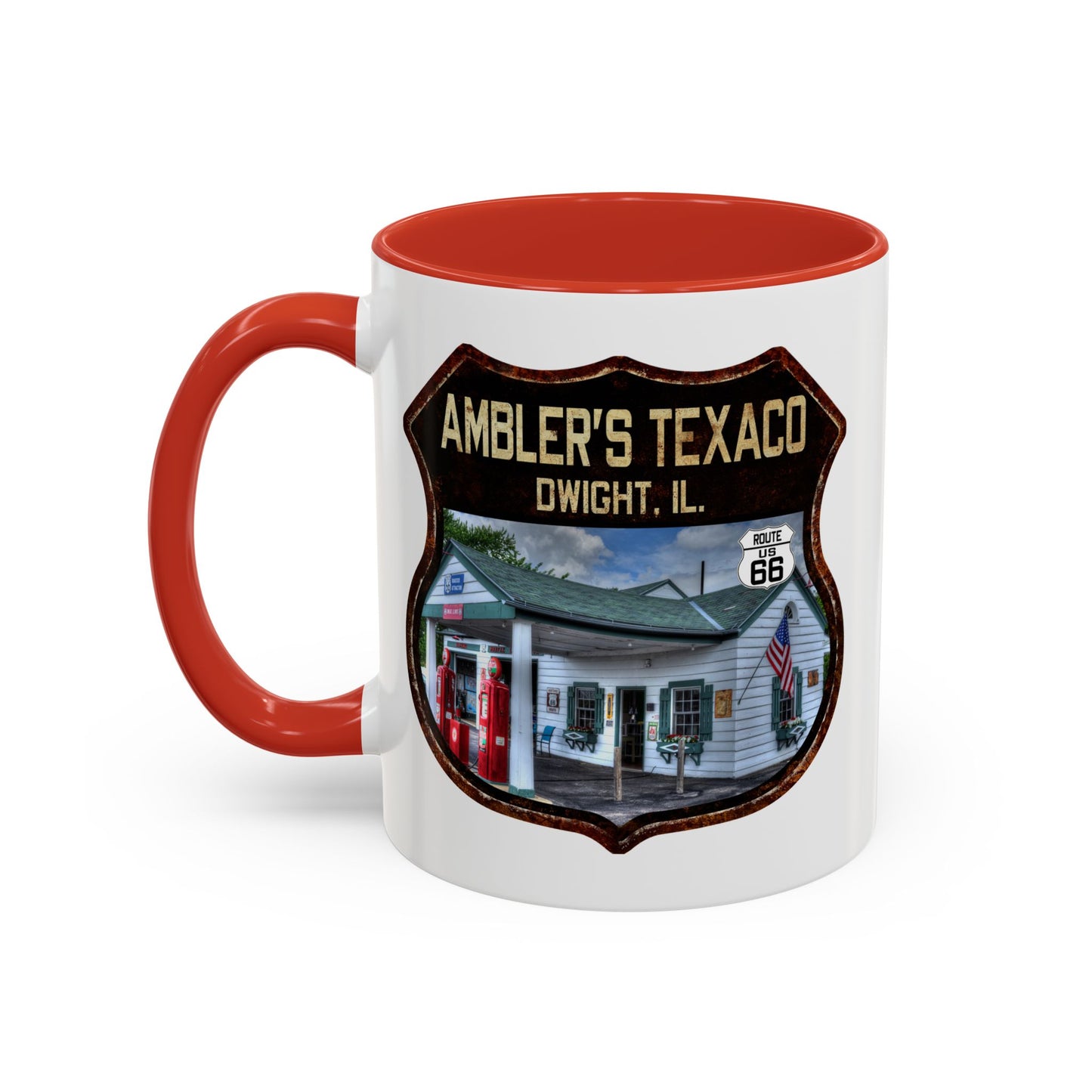 Mug Amblers Texaco Service Station Route 66 Shield Illinois 11oz