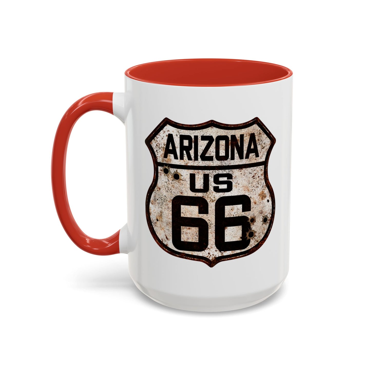 Mug Vintage Rusty Route 66 Highway Shield Arizona 11oz, 15oz