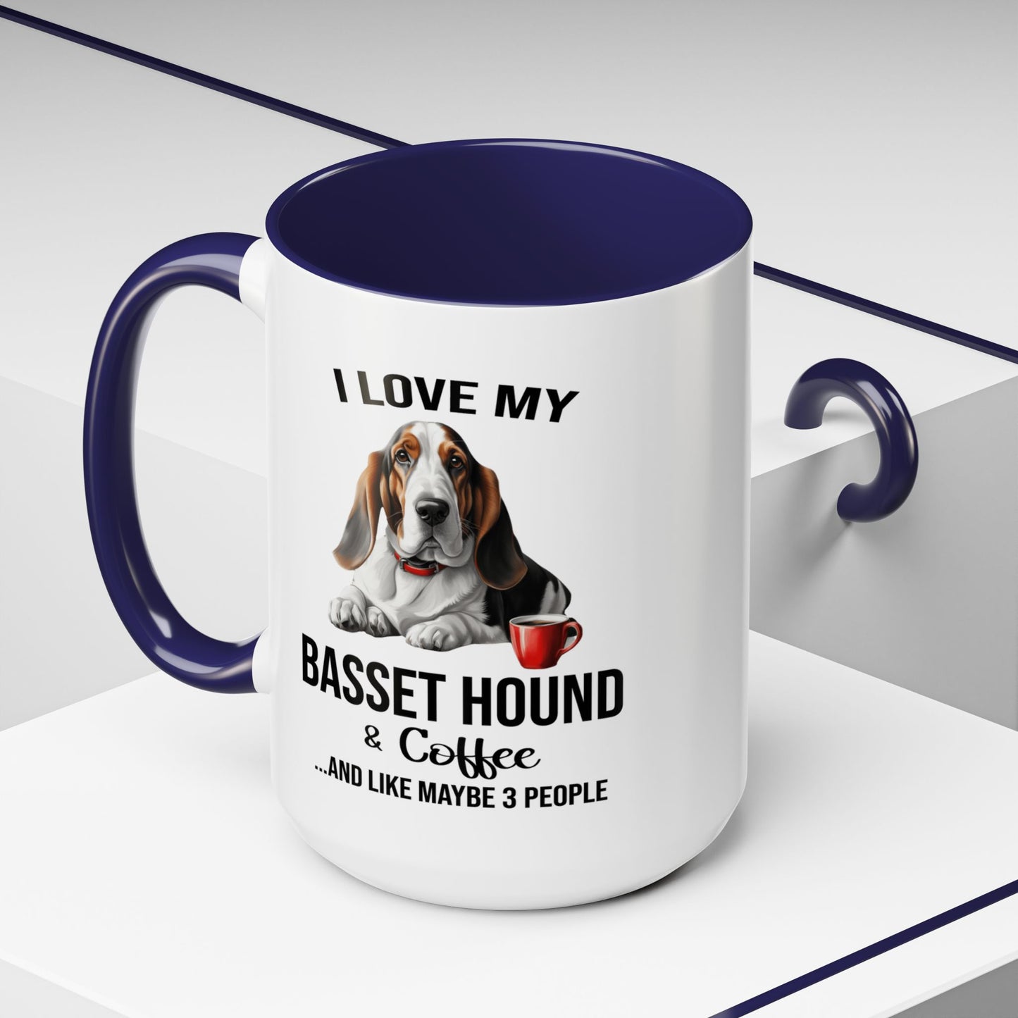 Basset Hound Lover Mug, Basset Hound Lover Gift, Coffee Mug, Basset Hound Mug, Basset Hound Gift, Basset Hound Owner, Coffee Cup A0023-005 Accent Coffee Mug (11, 15oz)