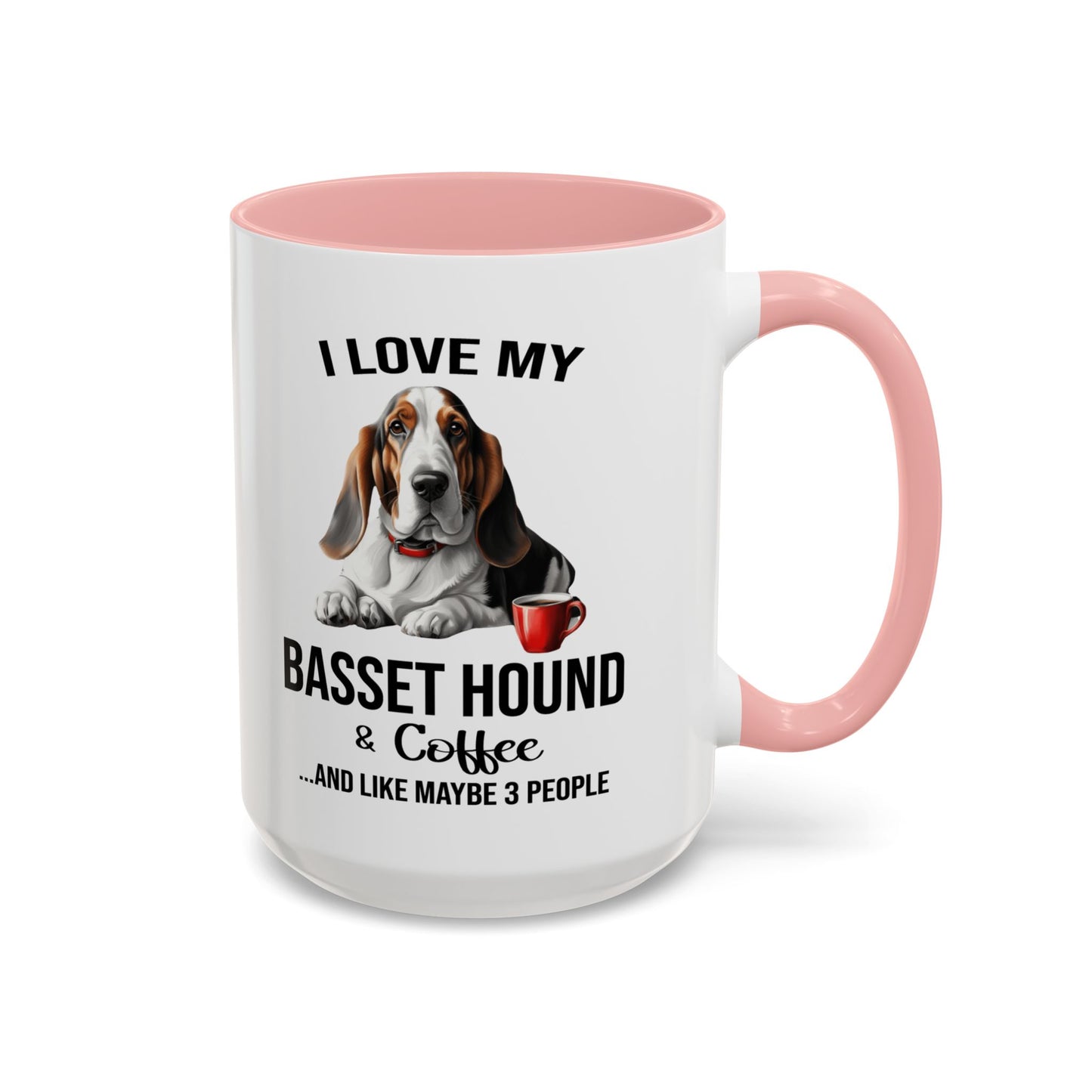 Basset Hound Lover Mug, Basset Hound Lover Gift, Coffee Mug, Basset Hound Mug, Basset Hound Gift, Basset Hound Owner, Coffee Cup A0023-005 Accent Coffee Mug (11, 15oz)