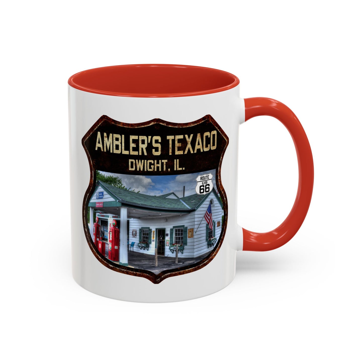 Mug Amblers Texaco Service Station Route 66 Shield Illinois 11oz