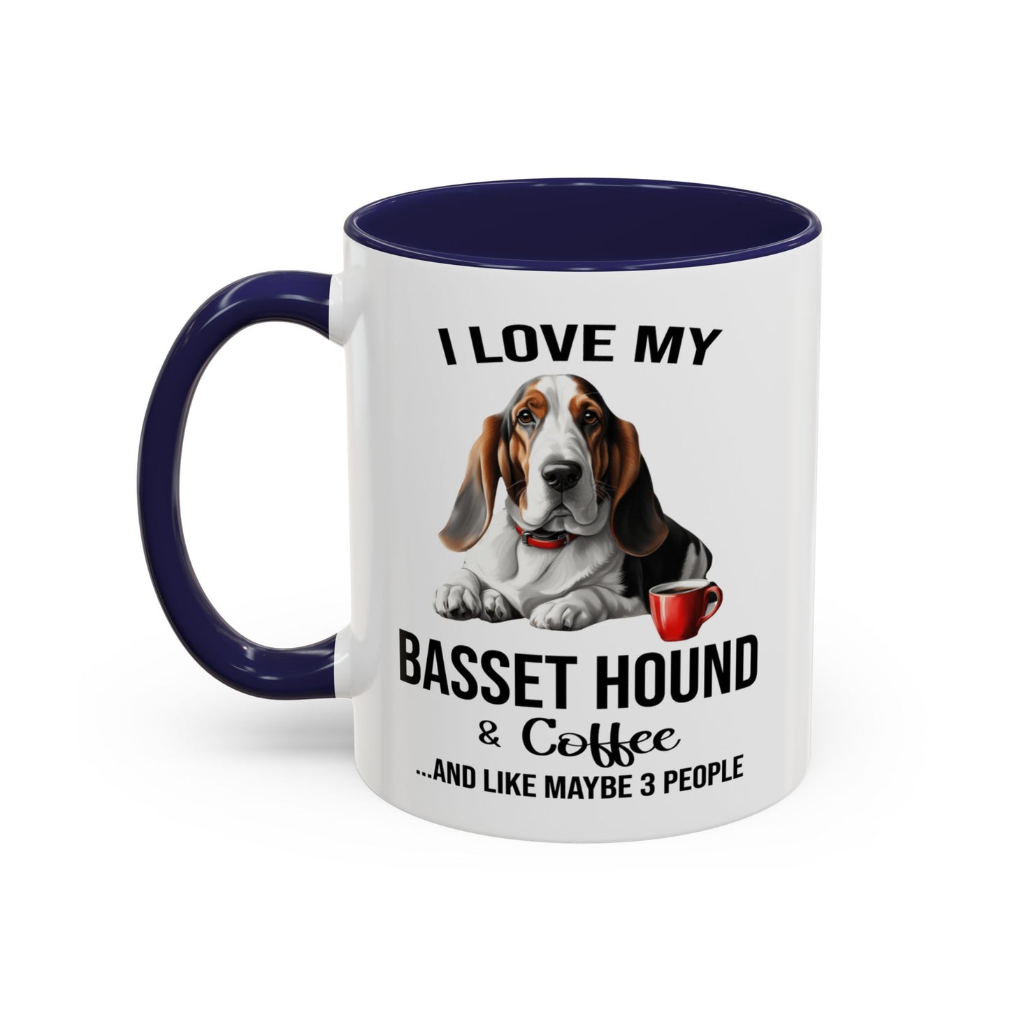 Basset Hound Lover Mug, Basset Hound Lover Gift, Coffee Mug, Basset Hound Mug, Basset Hound Gift, Basset Hound Owner, Coffee Cup A0023-005 Accent Coffee Mug (11, 15oz)