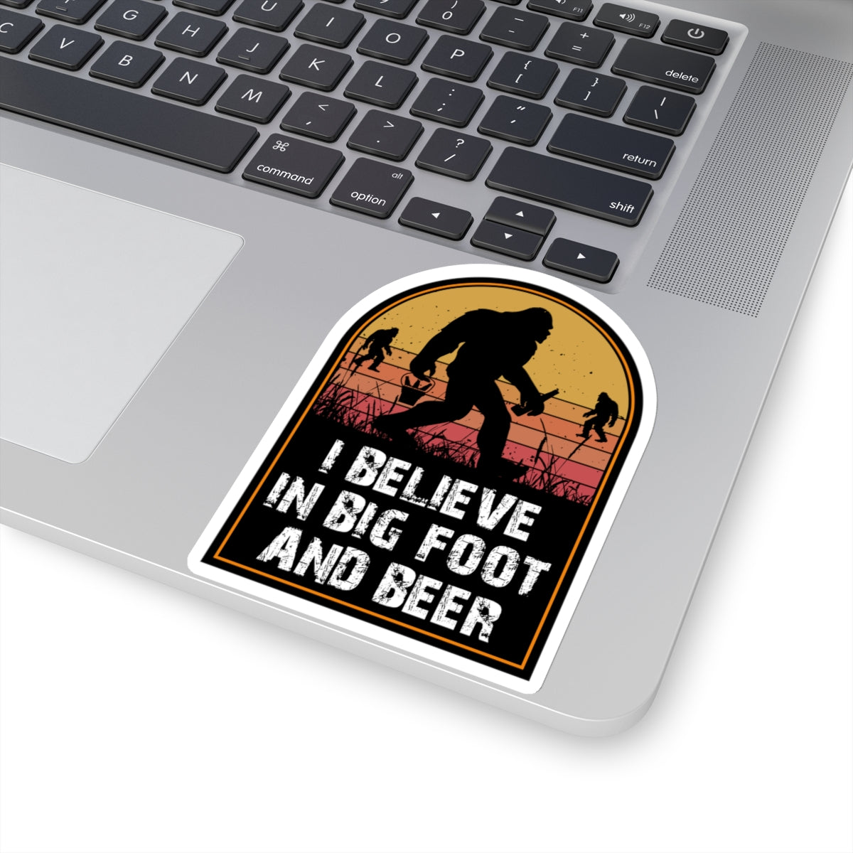 Quirky Big Foot Decal - I Believe in Big Foot and Beer Kiss-Cut Stickers