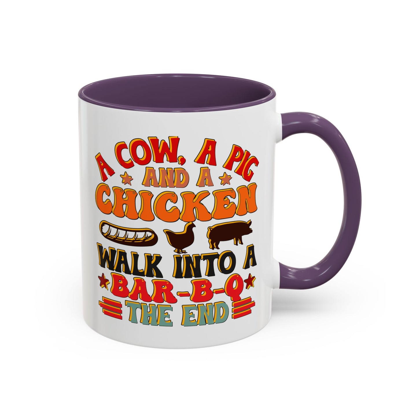 Funny BBQ Grilling Coffee Mug, Pig Cow Duck, Novelty Tea Cup, Barbecue Lover Gift, Kitchen Decor