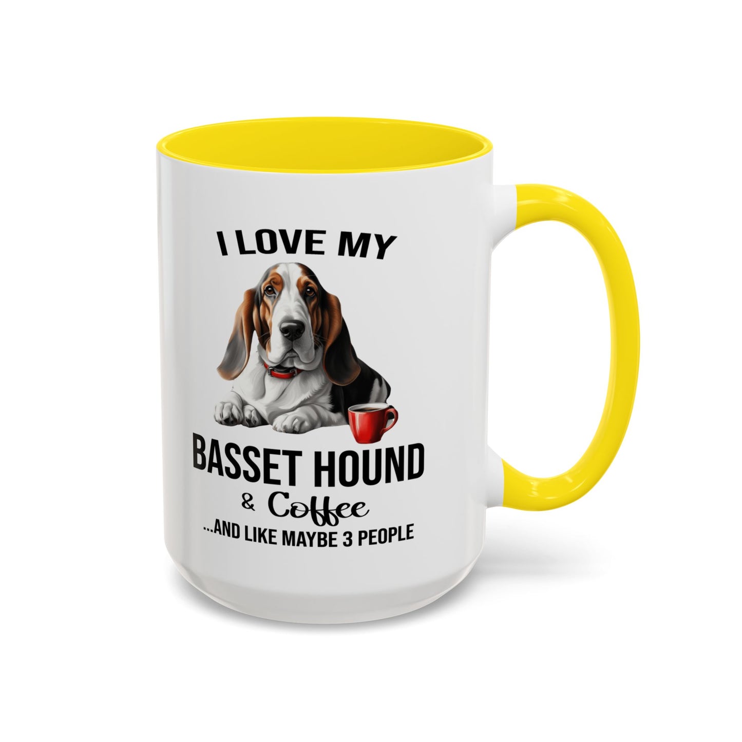 Basset Hound Lover Mug, Basset Hound Lover Gift, Coffee Mug, Basset Hound Mug, Basset Hound Gift, Basset Hound Owner, Coffee Cup A0023-005 Accent Coffee Mug (11, 15oz)