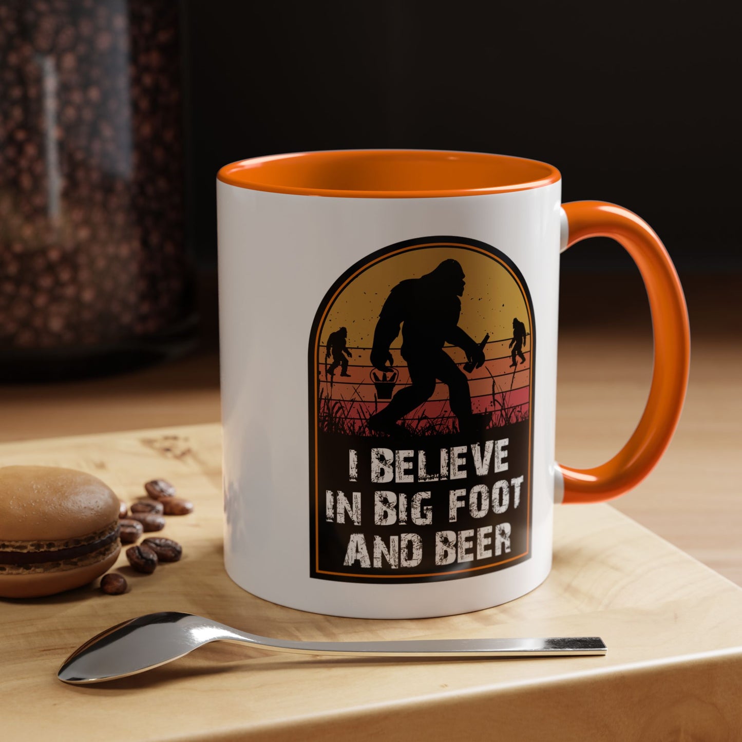 Big Foot and Beer Sticker - Sasquatch Decal - Funny Yeti Gift Accent Coffee Mug (11, 15oz)