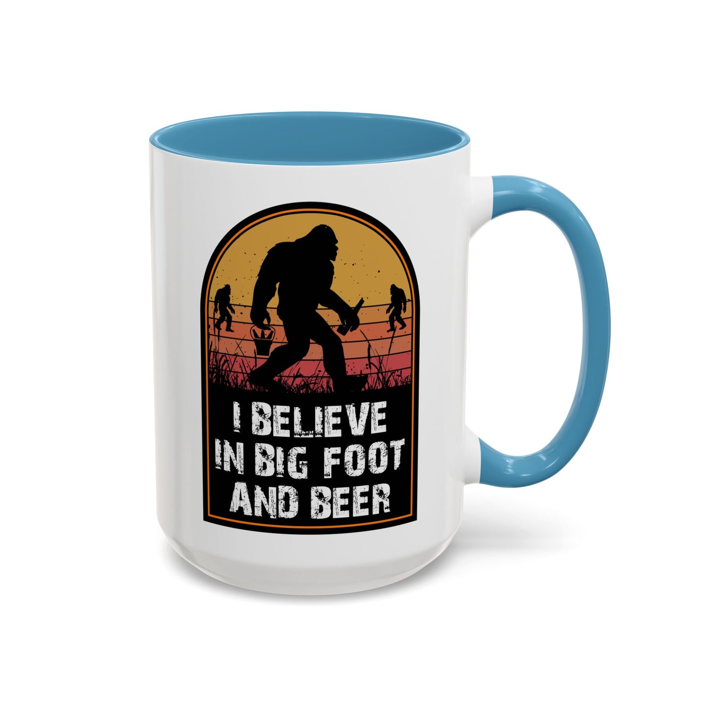 Big Foot and Beer Sticker - Sasquatch Decal - Funny Yeti Gift Accent Coffee Mug (11, 15oz)